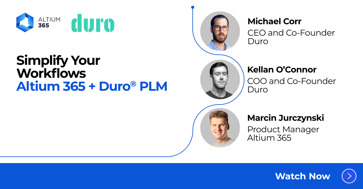 Altium 365 Cloud PLM Integration Duro Webinar Cover