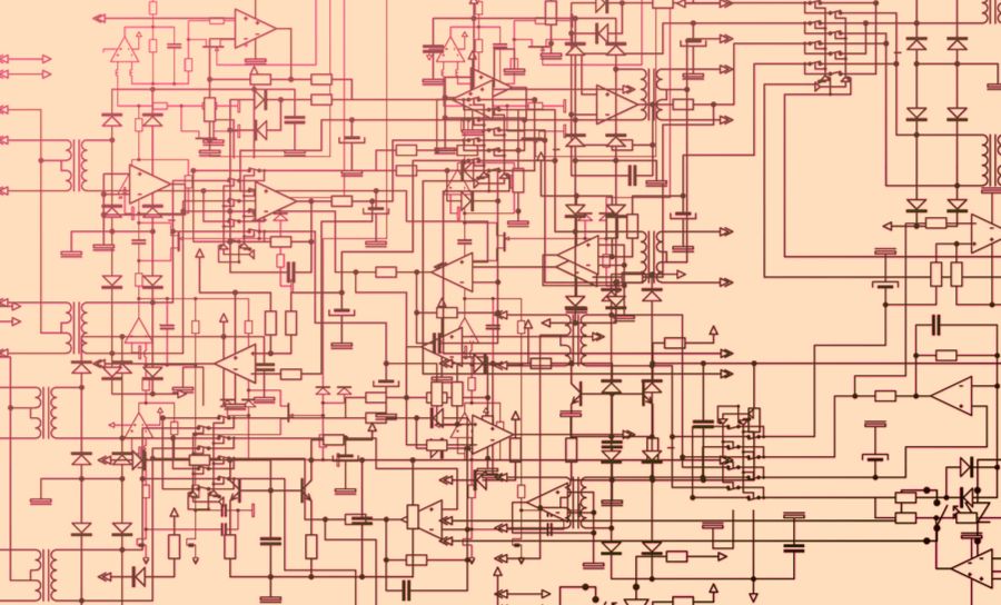 Schema mit Stromlaufplan-Symbolen