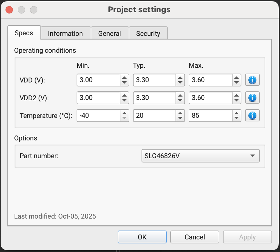 Figure 1: Project Settings