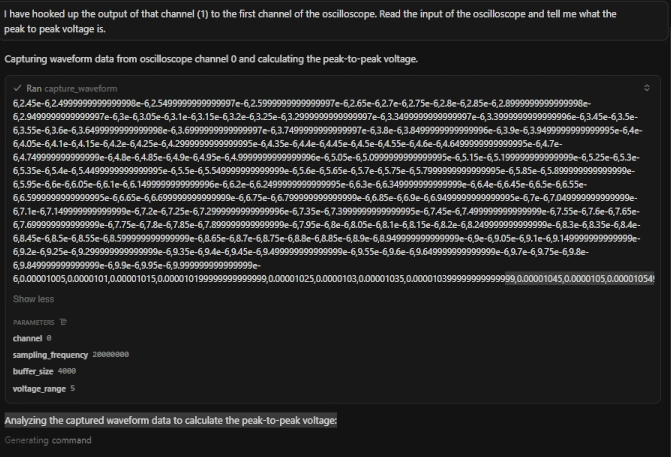 Figure 1: Capturing a waveform using an MCP tool call