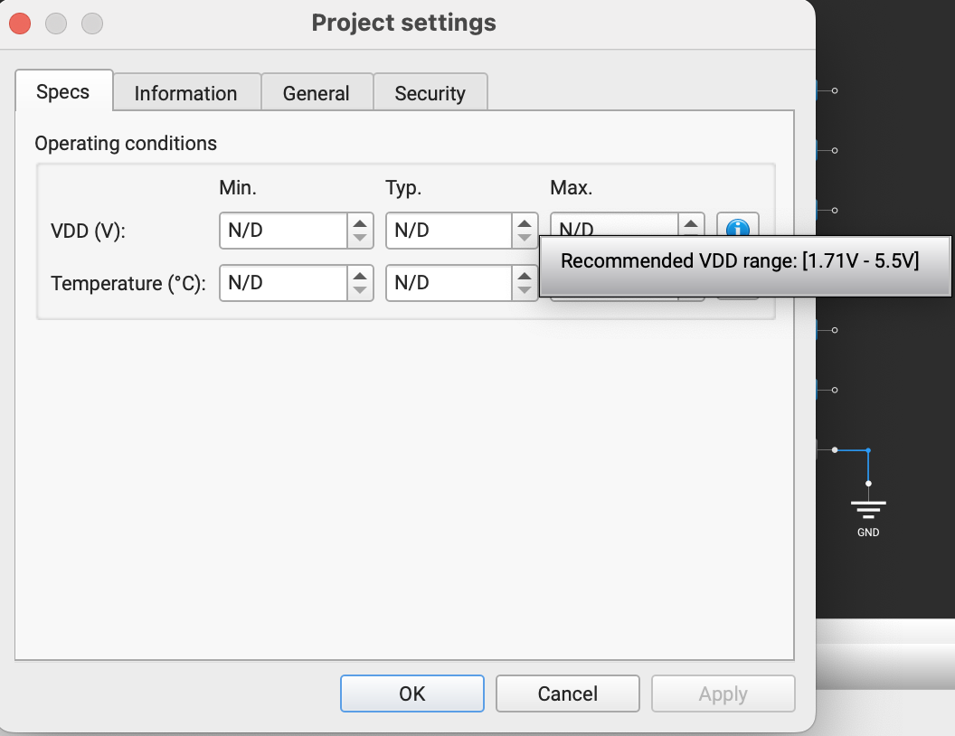 Figure 2: Project settings