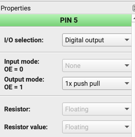 Figure 5: Pin port settings