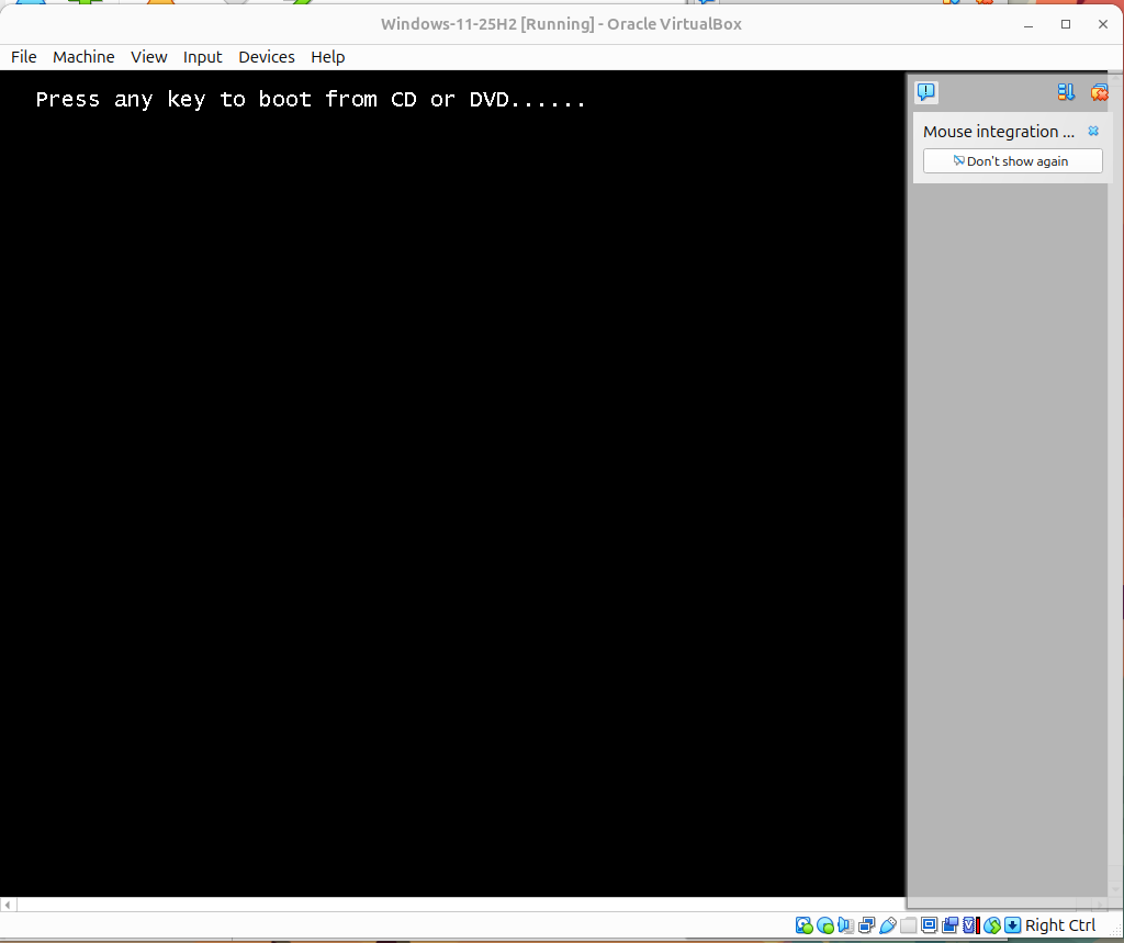 Figure 6: Boot prompt to start the Windows installer