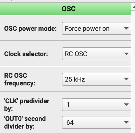 Figure 6: Oscillator component setting