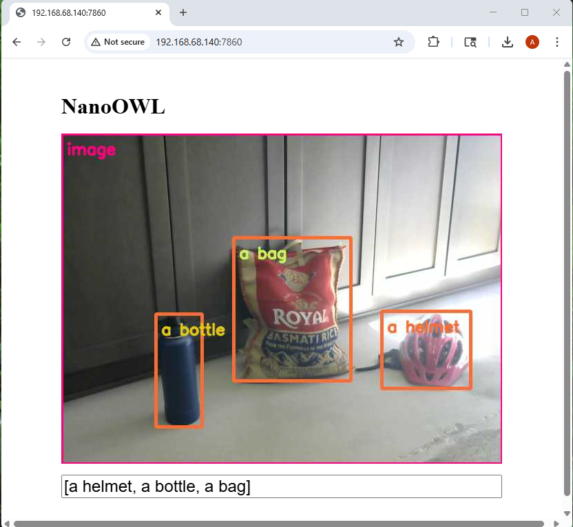 Figure 8: NanoOWL running object detection