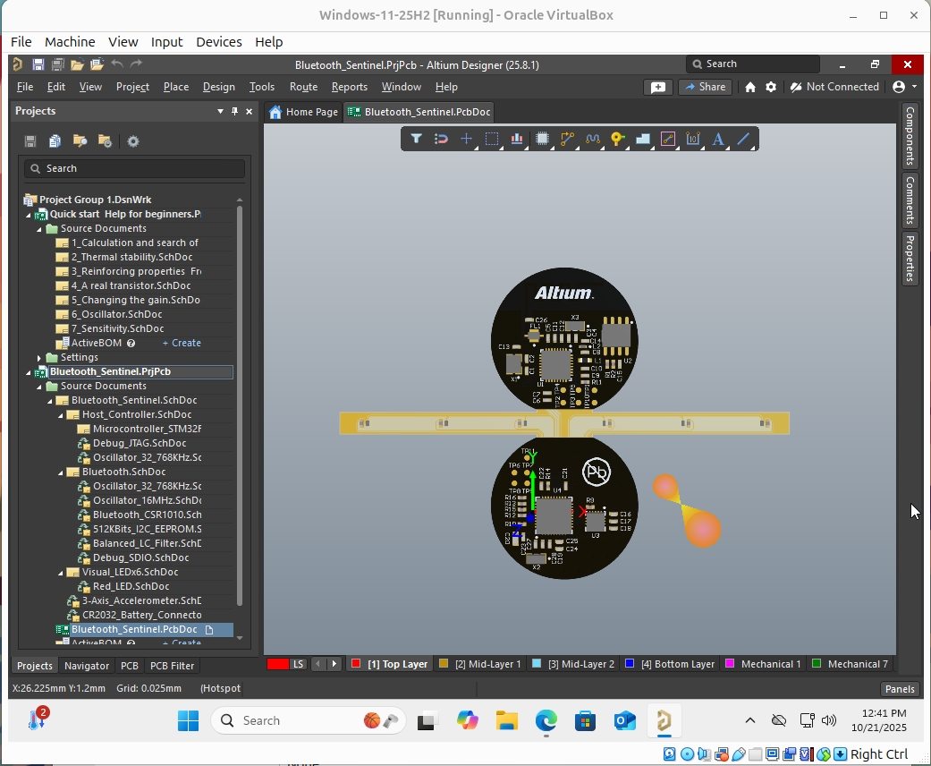 Figure 15: Altium Designer PCB 3D view running on Linux