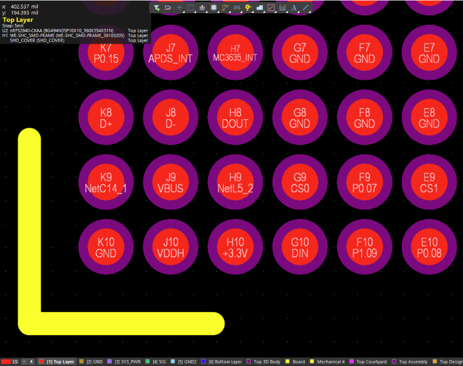 BGA footprint with 2-mil pad expansion