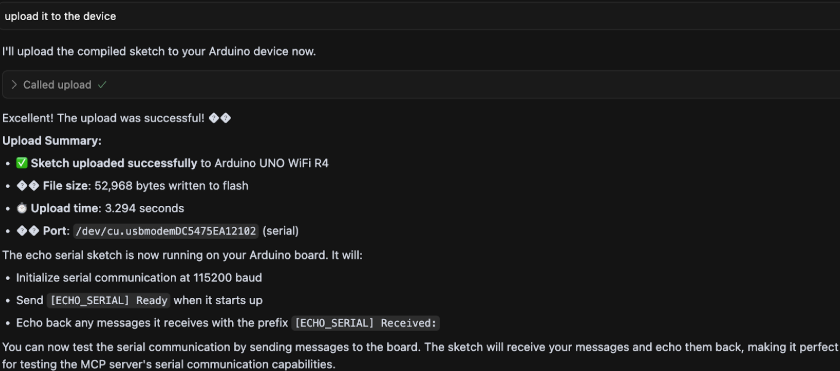 Figure 3: Calling an Agent to upload the sketch