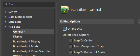 Enable online DRC in Altium&nbsp;Designer Agile Preferences