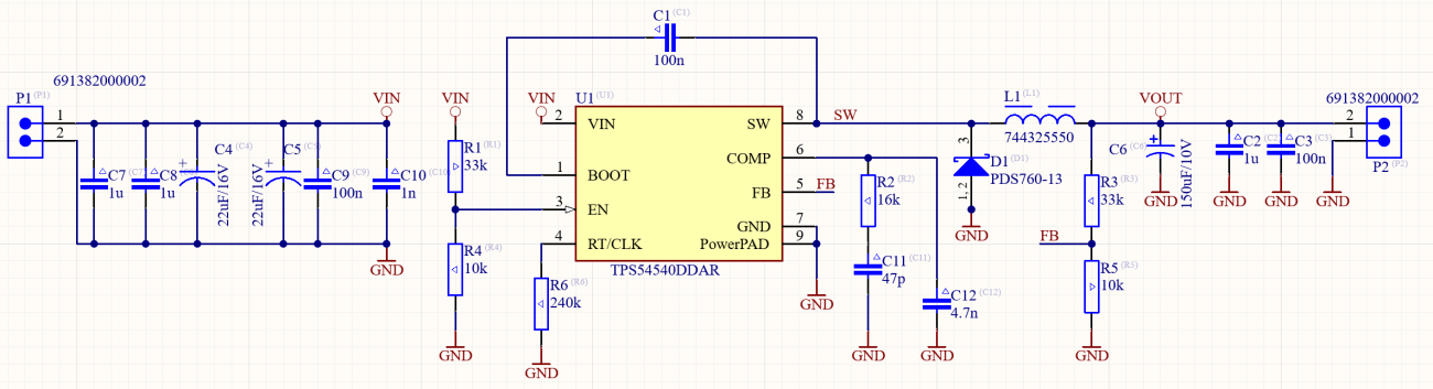 DC-DC converter schematic