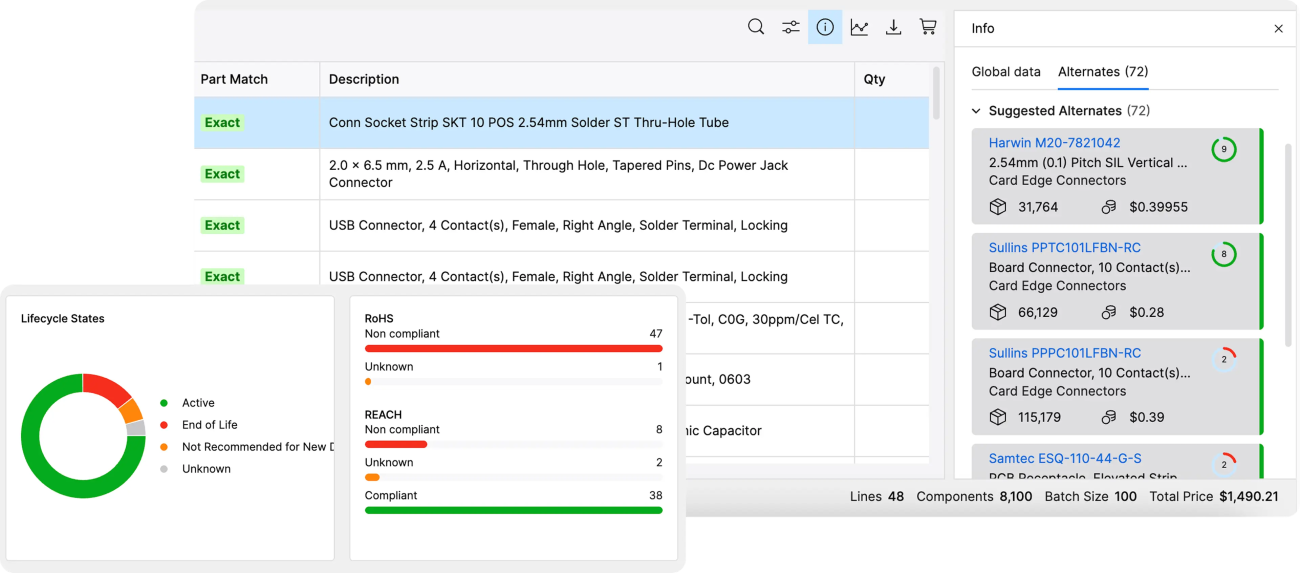 Octopart intelligent part matching