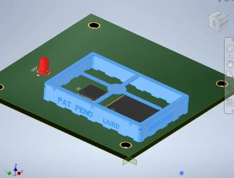Placement of mechanical elements in a PCB in MCAD software