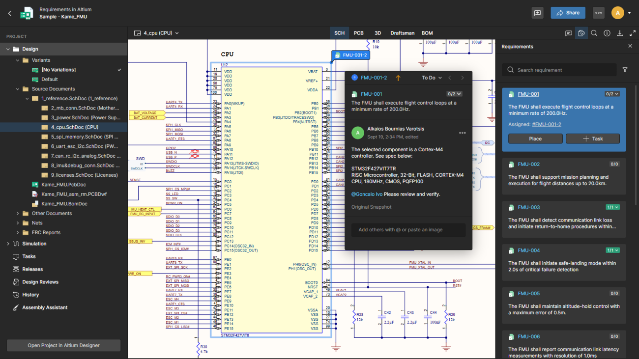 Work with requirements in context by viewing them alongside your electronics projects.&nbsp;