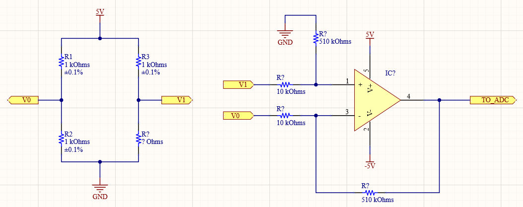 Ponte di Wheatstone con amplificatore differenziale
