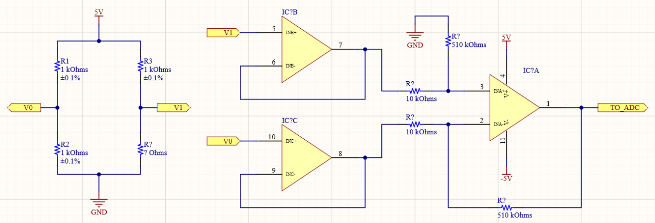 Ponte di Wheatstone con amplificatore ad alta impedenza
