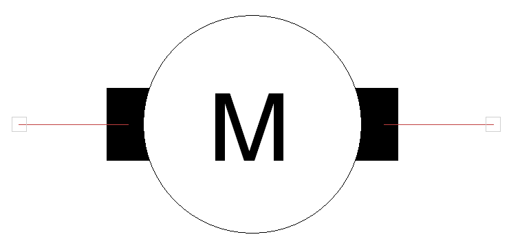 Schaltzeichen für einen Motor – Kreis mit eingeschriebenem M