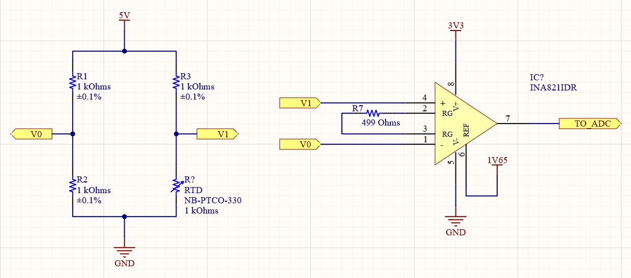 Ponte di Wheatstone con amplificatore da strumentazione