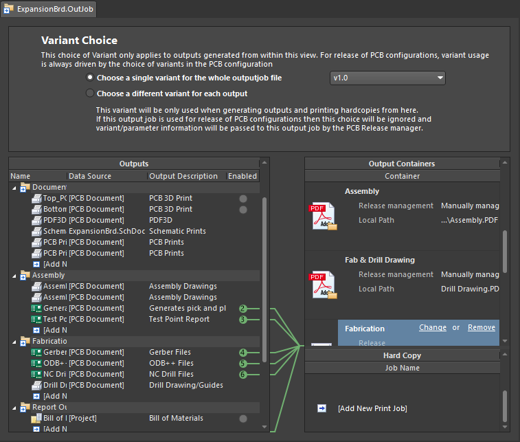 Export einer Altium-Outjob-Datei