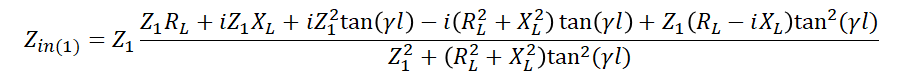 Transmission line input impedance