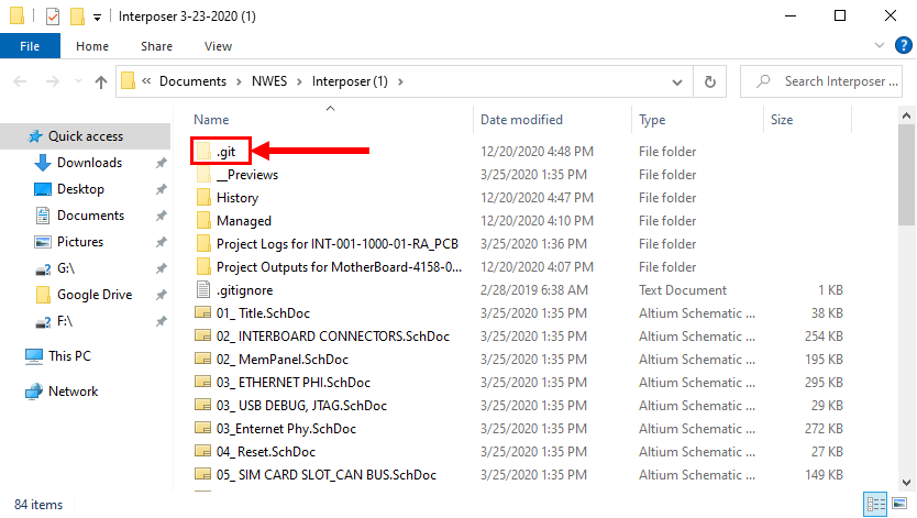 Git de control de versiones en Altium Designer