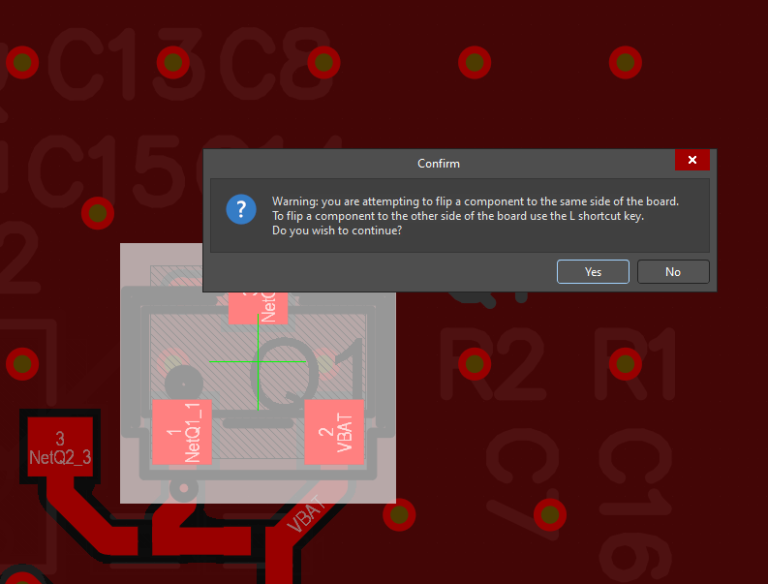 Screenshot Altium Designer flip & rotate comps right click place