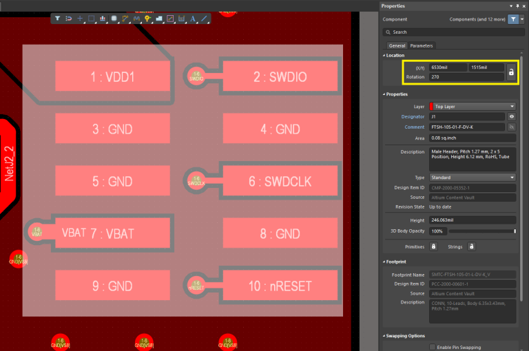 Altium rotate components in pcb layout