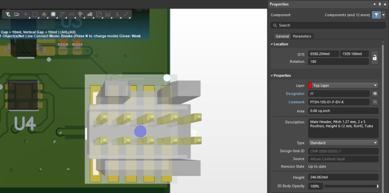 Screenshot Altium Designer flip components in a group