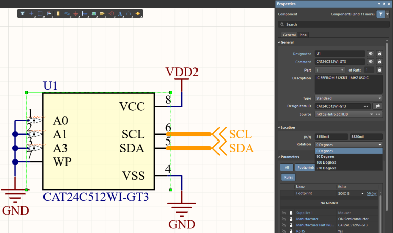 Flip & rotate a part in Altium Designer