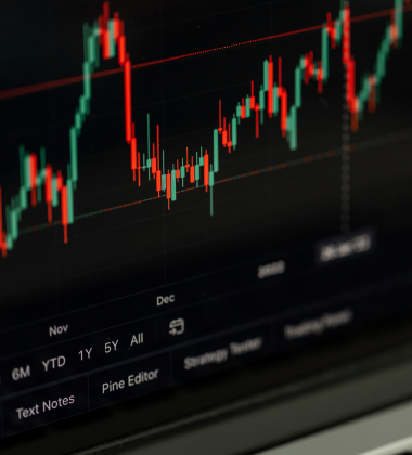 graph of trends on computer screen