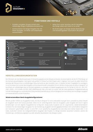 Manufacturing Outputs Datasheet