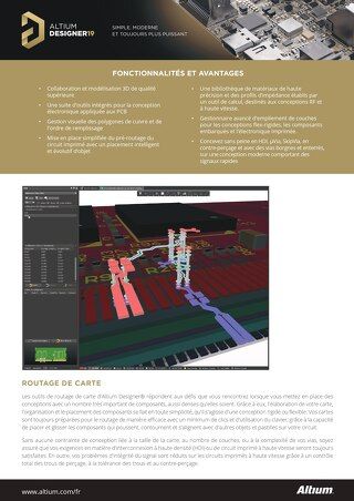 Altium Designer 19 placement - routage ensemble de caractéristiques