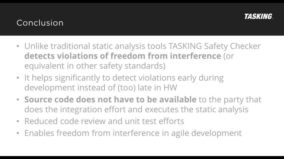 Detecting Safety Errors (TASKING)