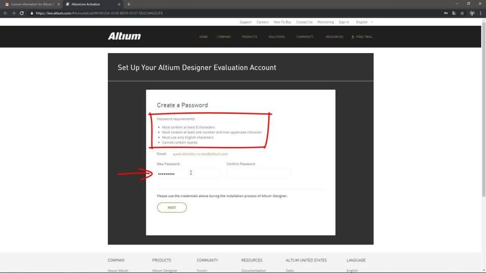 Регистрация учетной записи AltiumLive