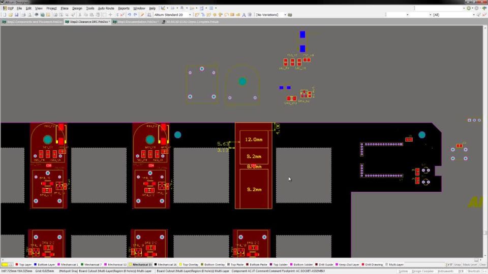 3D Component Placement and Clearance Checking - Features