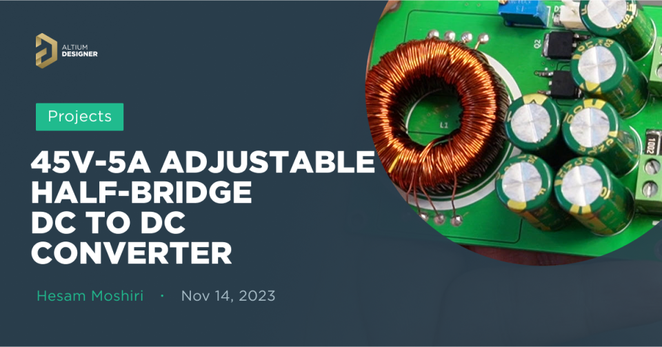 Convertisseur DC à DC demi-pont réglable 45V-5A