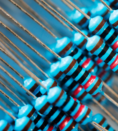 resistores en una placa