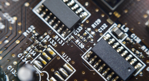 Nahaufnahme einer Leiterplatte