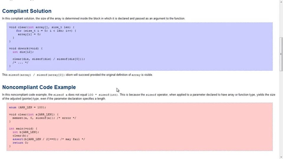 CERT Code Checking - Features
