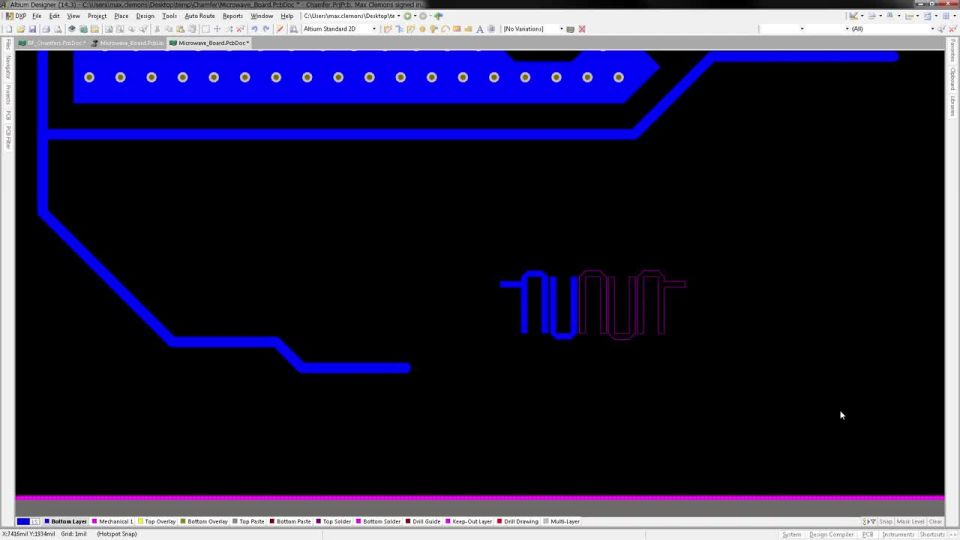 Chamfered Routing - Features