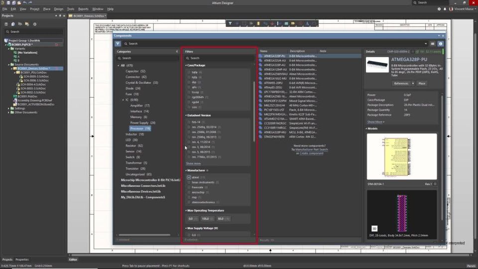 Components Panel Overview in Altium Designer 19 - How-To:ADSCvid