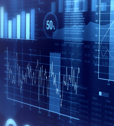 graphs on blue background