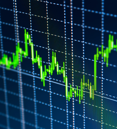 image of graph with green trend line