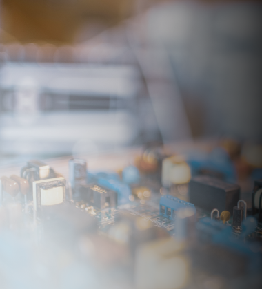 PCB board with various components