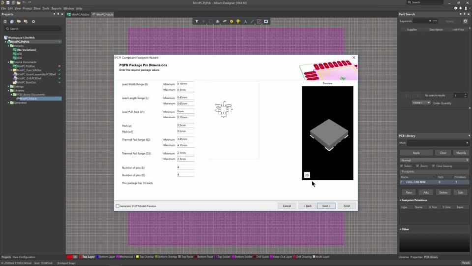IPC Compliant Footprint Wizard
