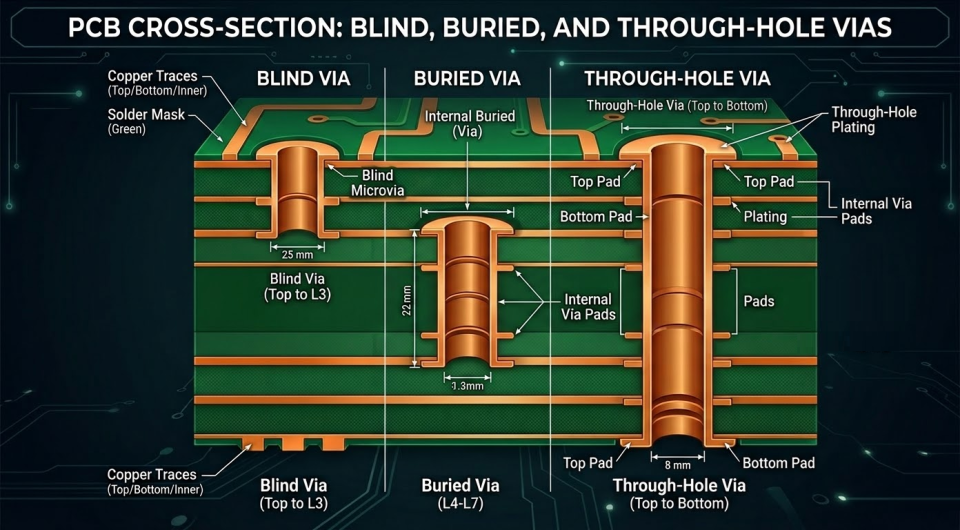 PCB via types