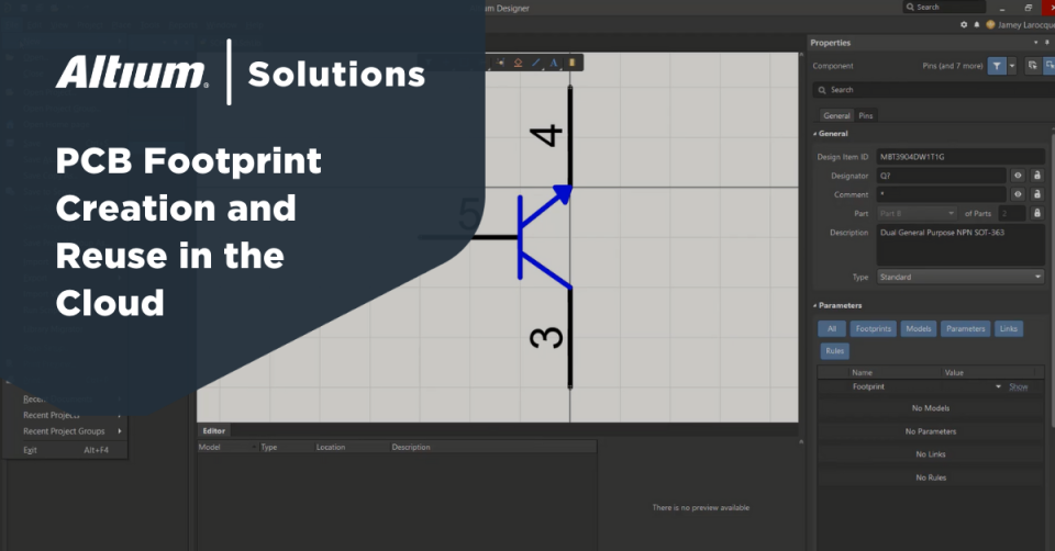 Criação e Reutilização de Footprint de PCB com Altium 365