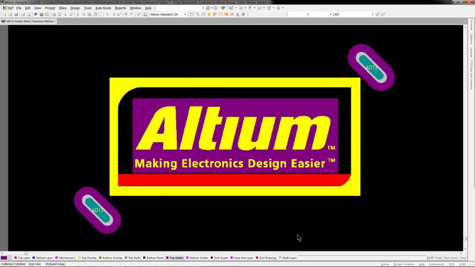 Silk To Solder Mask Clearance Design Rule - Features