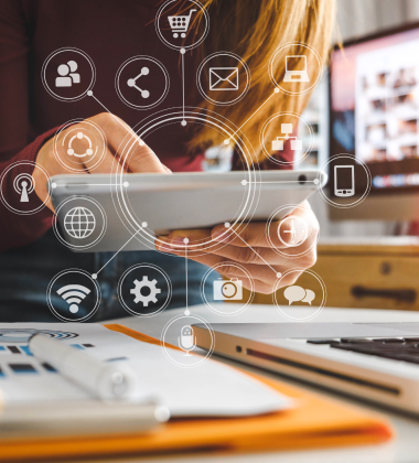 person using a tablet