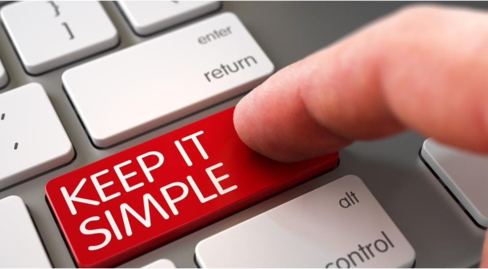 ‘Keep it Simple’ Taste auf einer Tastatur