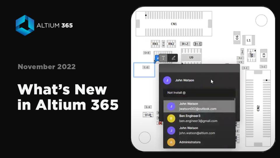  Compare Bills of Material (BOM), Add Comments to the BOM, Create and Manage Project History Tags, PCB Design Review Competition Winners